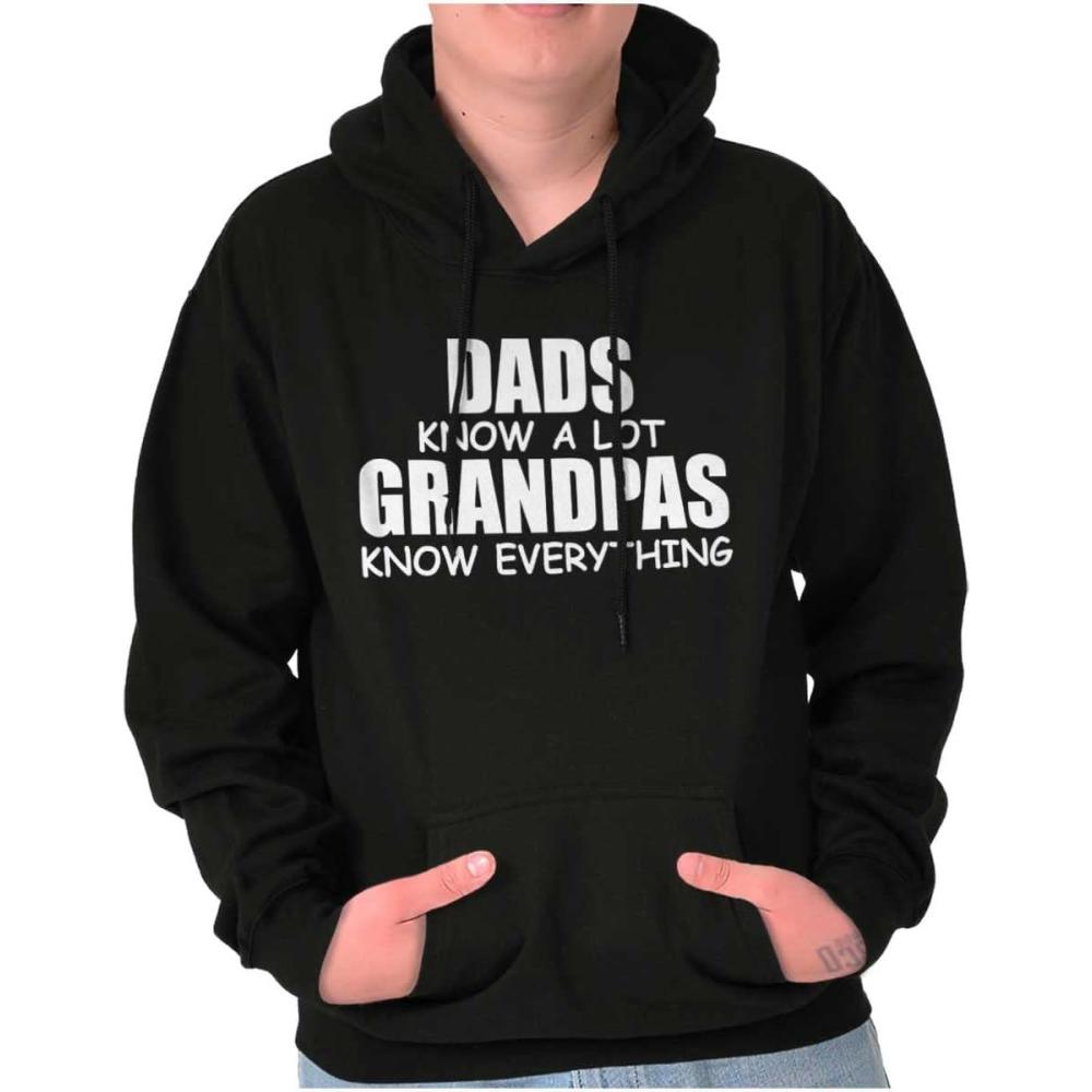imageDad Knows A lot Grandpa Everything Hoodie Hooded Sweatshirt MenBlack