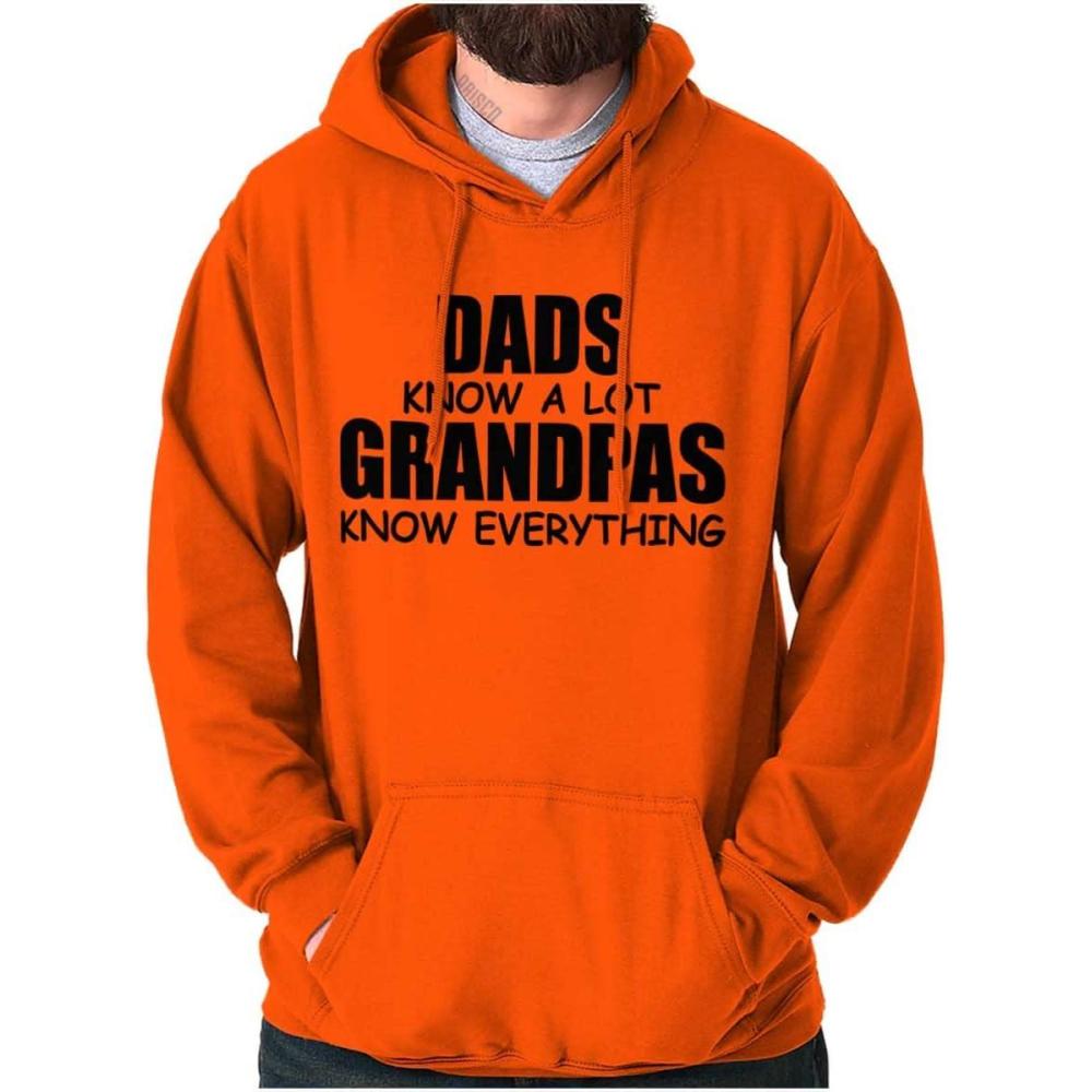 imageDad Knows A lot Grandpa Everything Hoodie Hooded Sweatshirt MenOrange