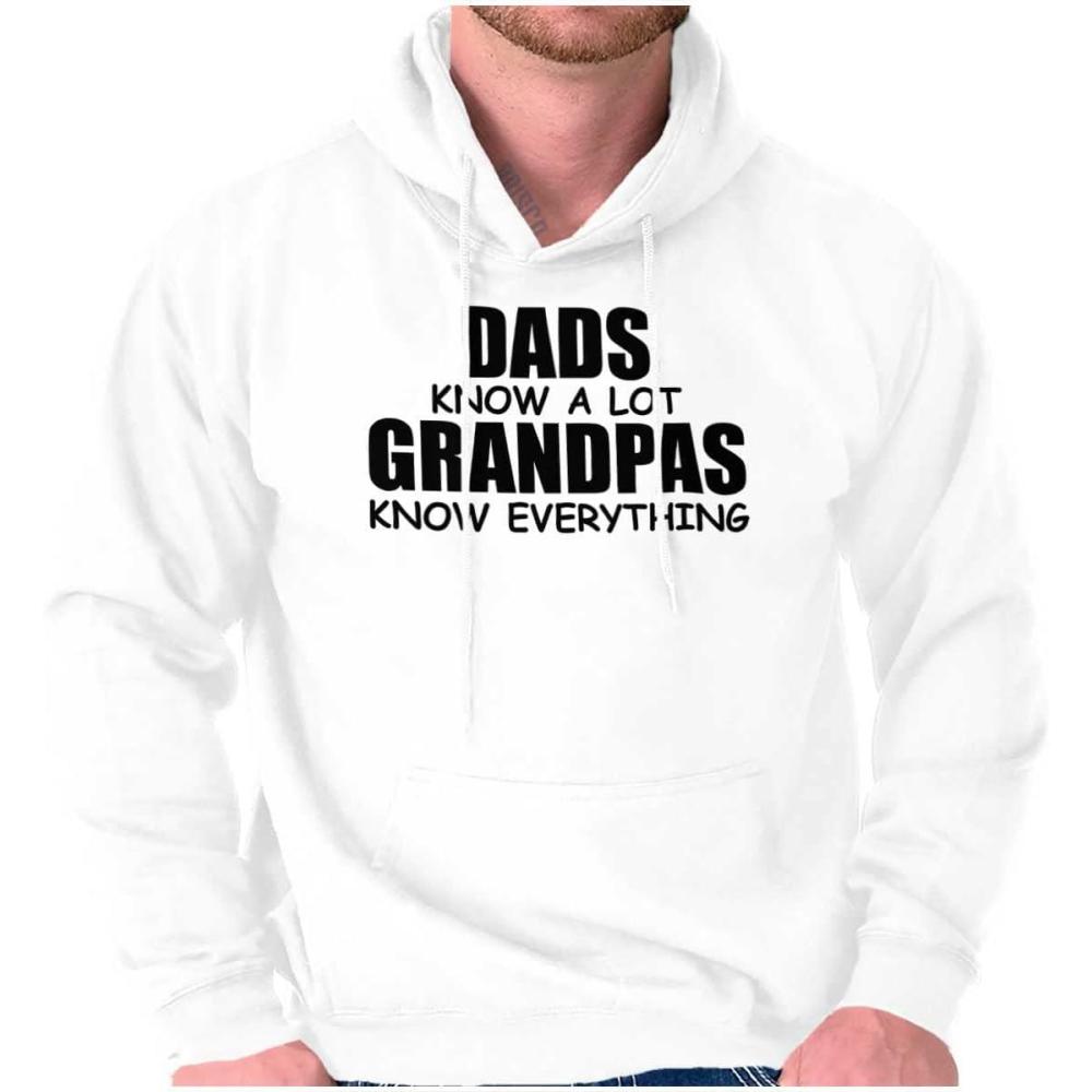 imageDad Knows A lot Grandpa Everything Hoodie Hooded Sweatshirt MenWhite