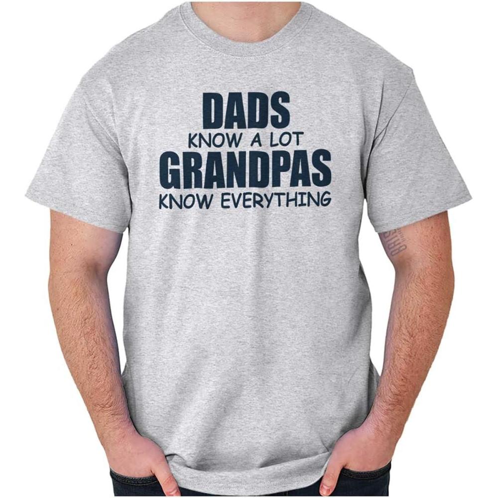 imageDad Knows A lot Grandpa Everything Mens Graphic T Shirt TeesAsh Grey