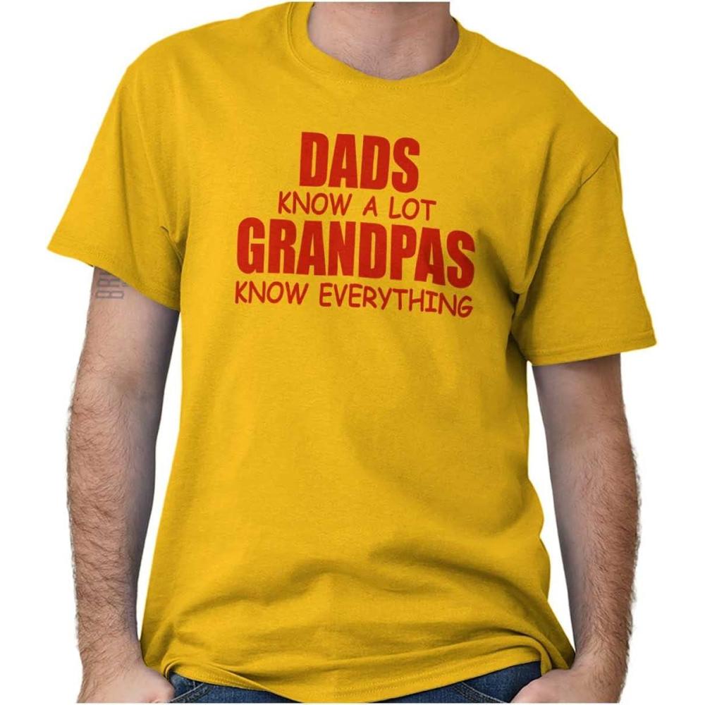 imageDad Knows A lot Grandpa Everything Mens Graphic T Shirt TeesGold