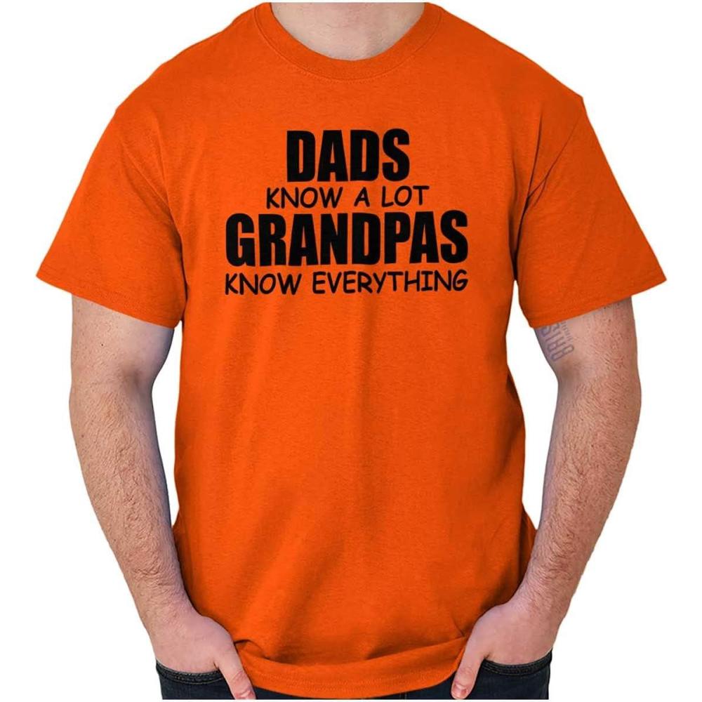imageDad Knows A lot Grandpa Everything Mens Graphic T Shirt TeesOrange