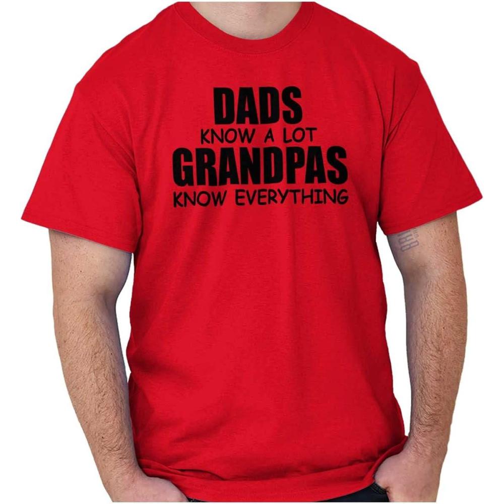 imageDad Knows A lot Grandpa Everything Mens Graphic T Shirt TeesRed