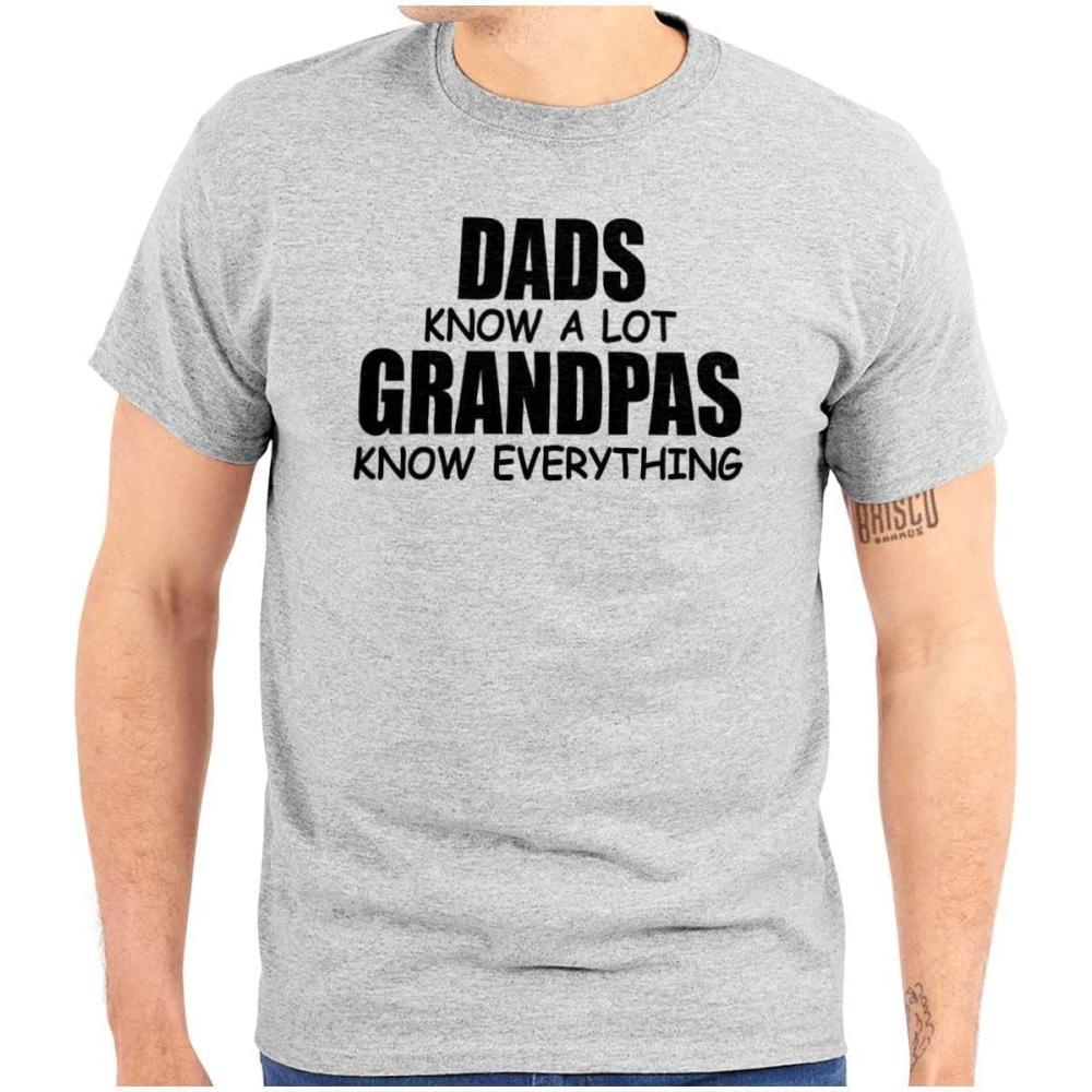 imageDad Knows A lot Grandpa Everything Mens Graphic T Shirt TeesSport Grey