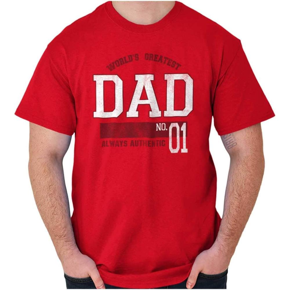 imageFathers Day Worlds Greatest Dad No 1 Mens Graphic T Shirt TeesRed