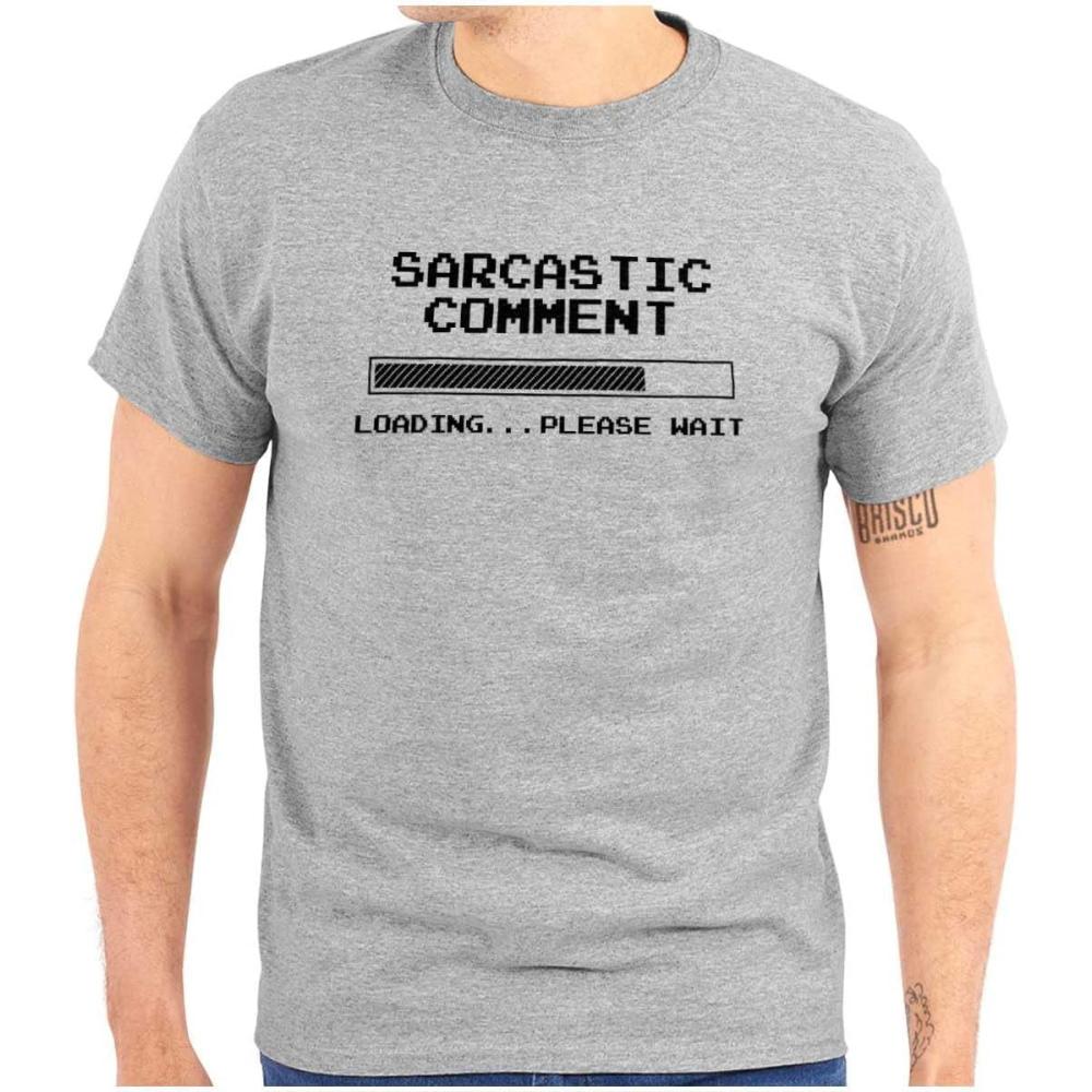imageFunny Sarcastic Comment Loading T Shirt Humor Graphic Tee for Men and Women Geek Gamer Dad Joke ShirtSport Grey