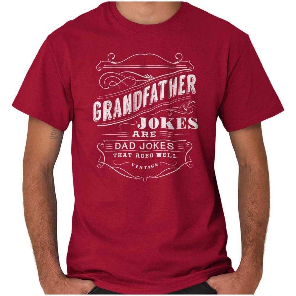 imageGrandfather Dad Jokes Funny Grandpa Mens Graphic T Shirt TeesCardinal Red