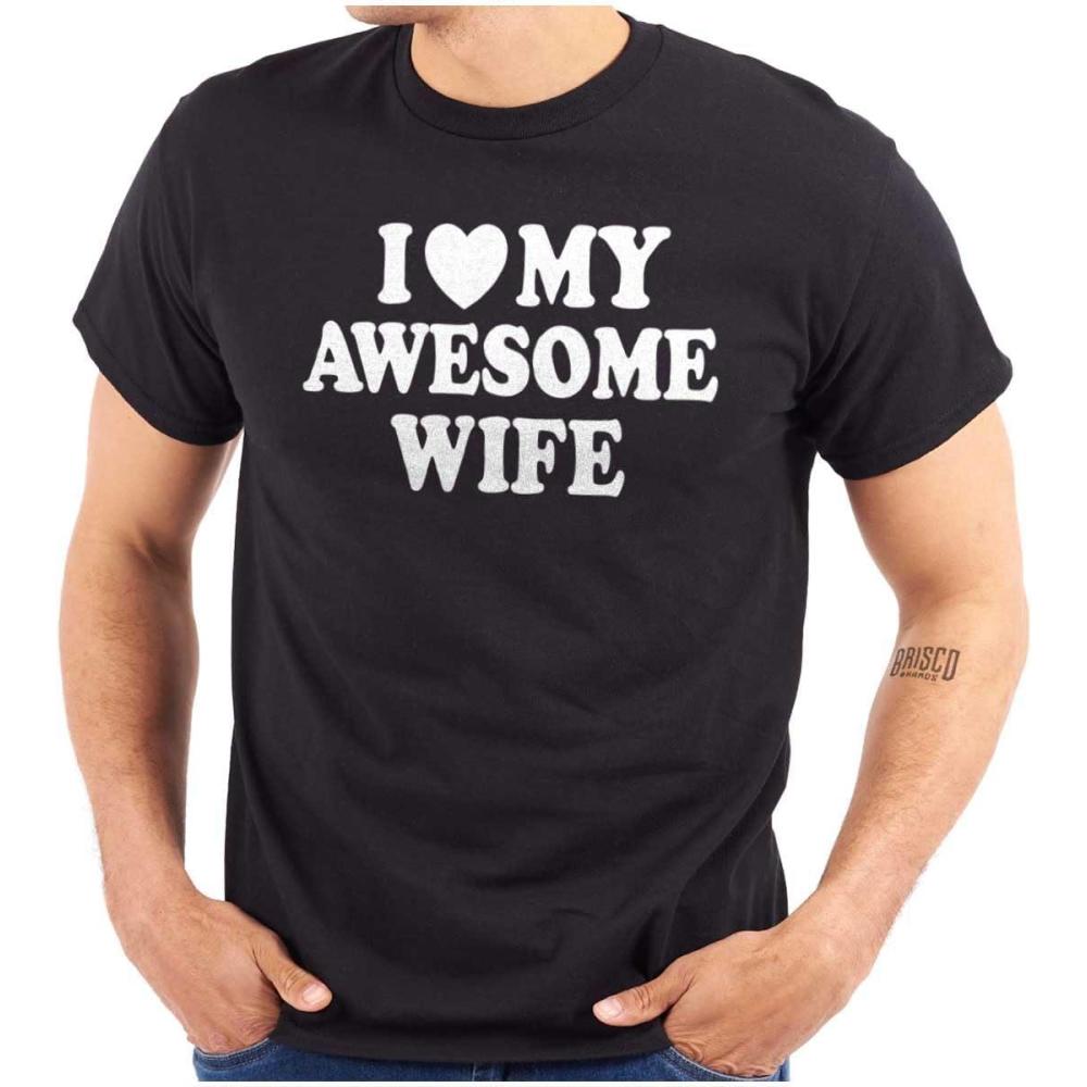 imageI Love My Awesome Wife Cute Husband Mens Graphic T Shirt TeesBlack