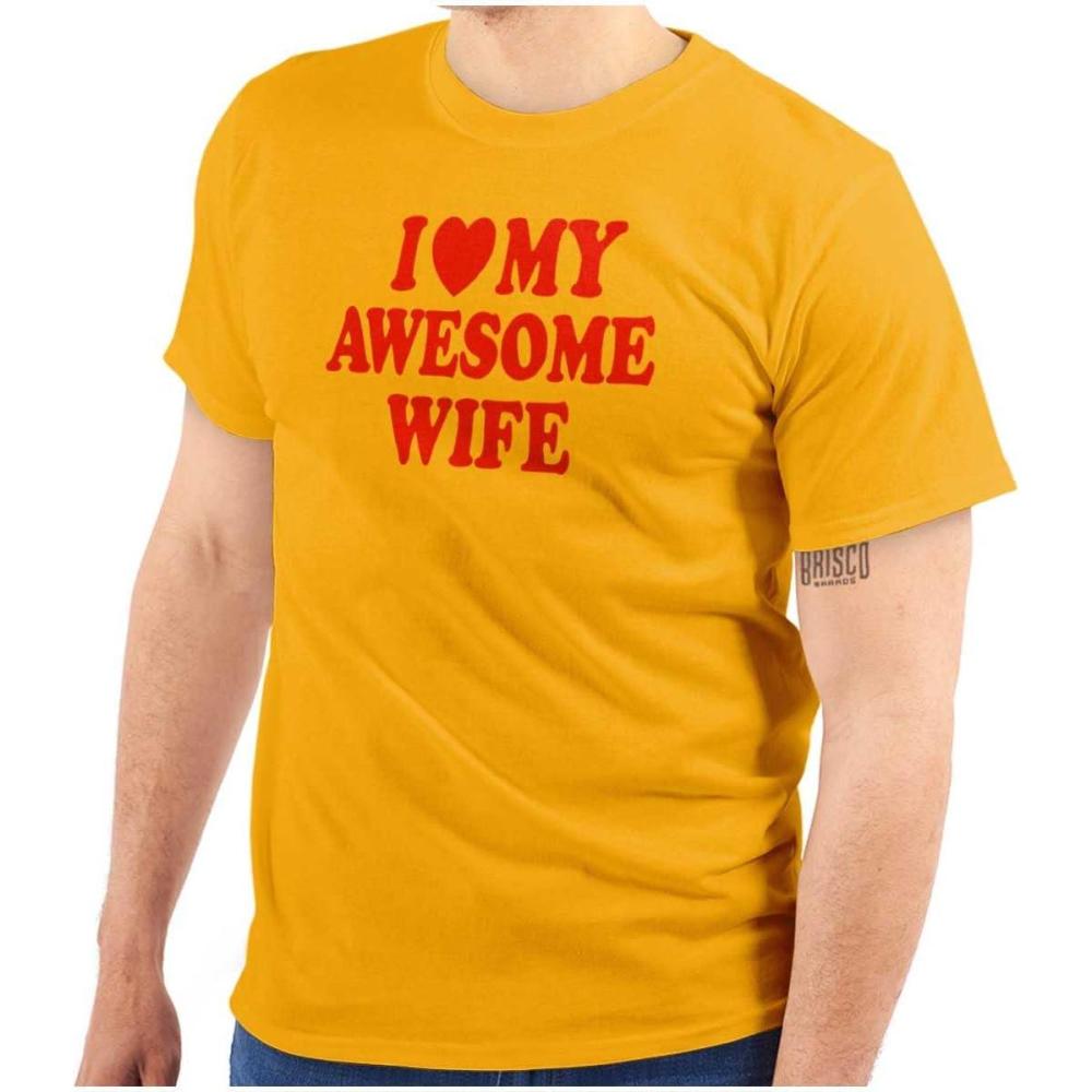 imageI Love My Awesome Wife Cute Husband Mens Graphic T Shirt TeesGold