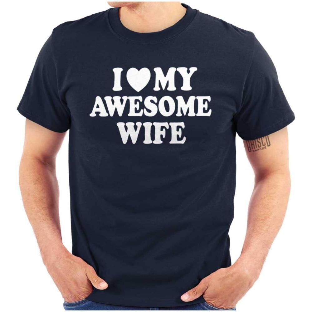 imageI Love My Awesome Wife Cute Husband Mens Graphic T Shirt TeesNavy