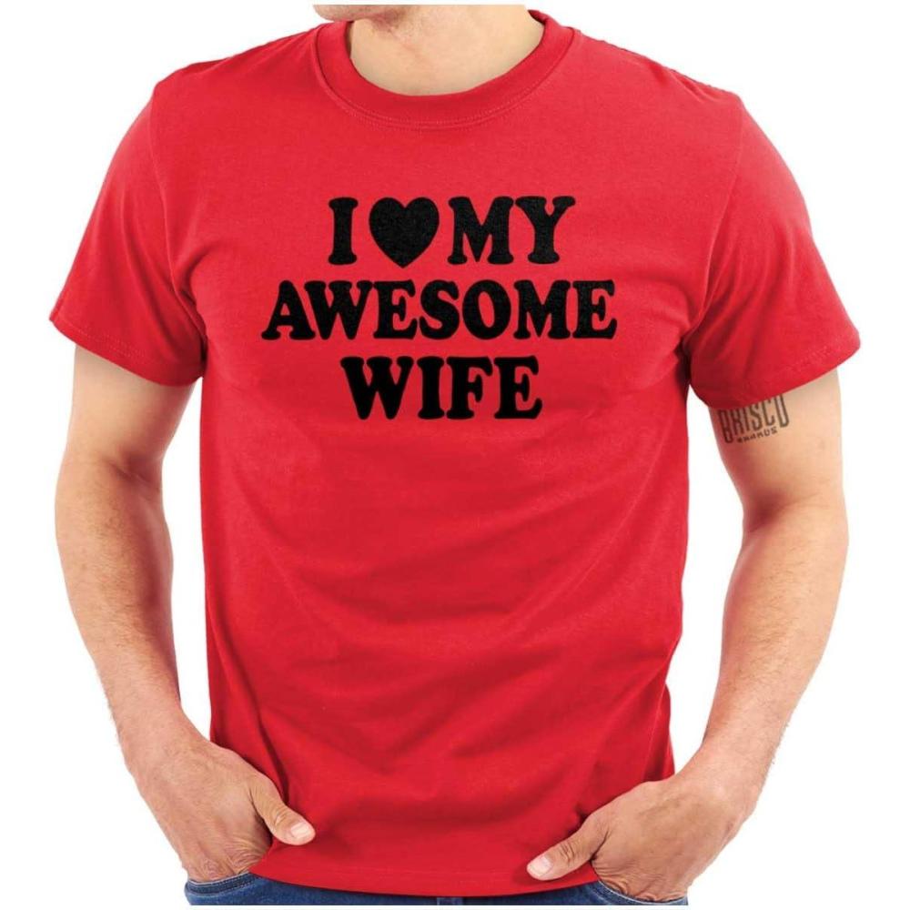 imageI Love My Awesome Wife Cute Husband Mens Graphic T Shirt TeesRed