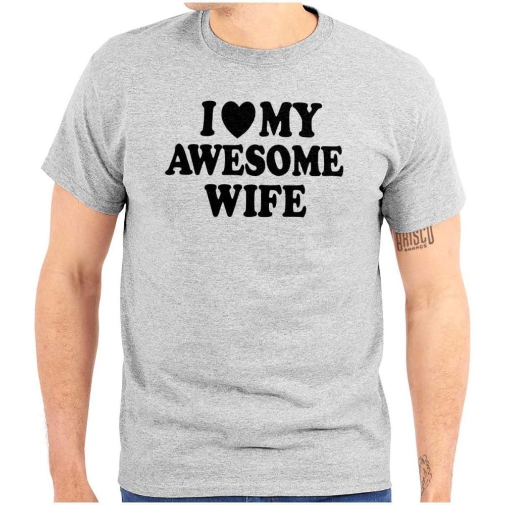 imageI Love My Awesome Wife Cute Husband Mens Graphic T Shirt TeesSport Grey
