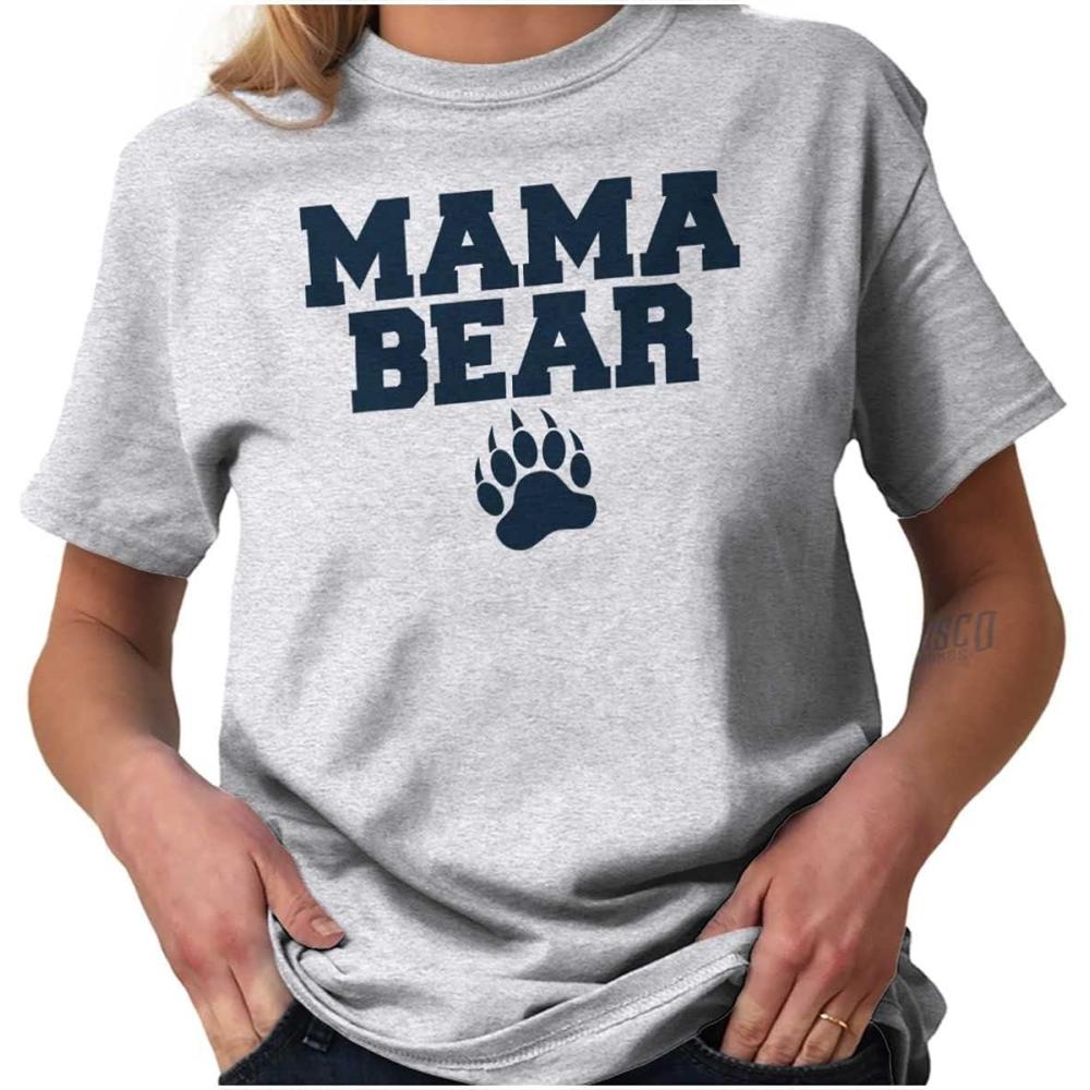 imageMama Bear Paw Print Cute Mothers Day Womens Graphic T Shirt TeesAsh Grey