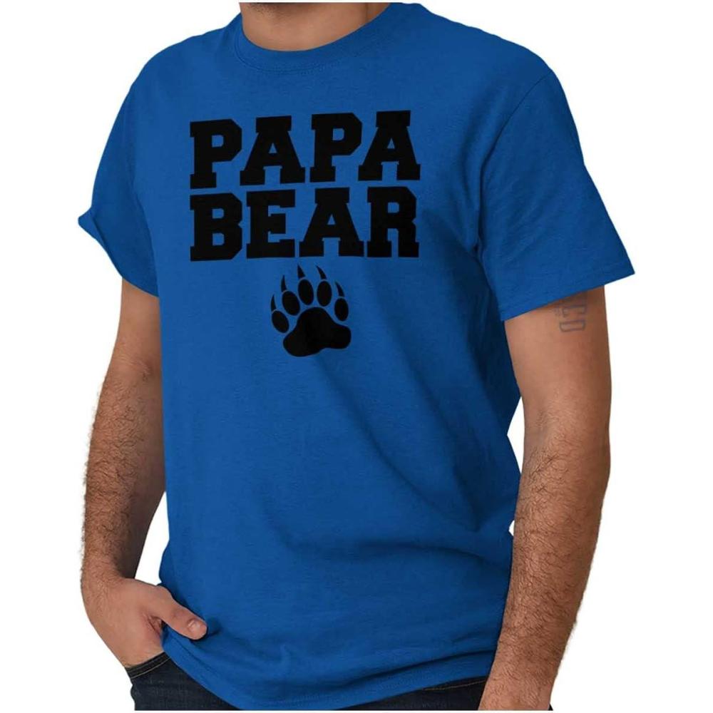 imagePapa Bear Dad Fathers Day Pawprint Mens Graphic T Shirt TeesRoyal