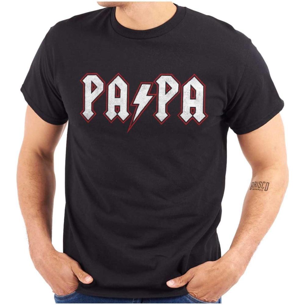 imagePapa Rock Logo Grandpa Grandfather Mens Graphic T Shirt TeesBlack