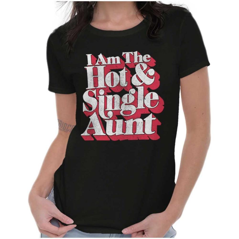 imageSingle Cool Cute Funny Auntie Aunt Womens Slim Fit Graphic TeeDark Heather
