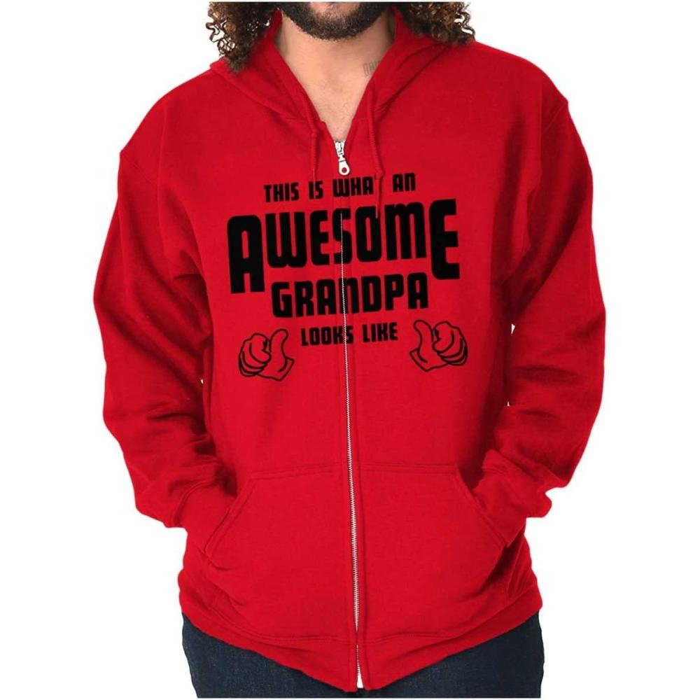imageWhat An Awesome Grandpa Looks Like Zip Hoodie Sweatshirt MenRed