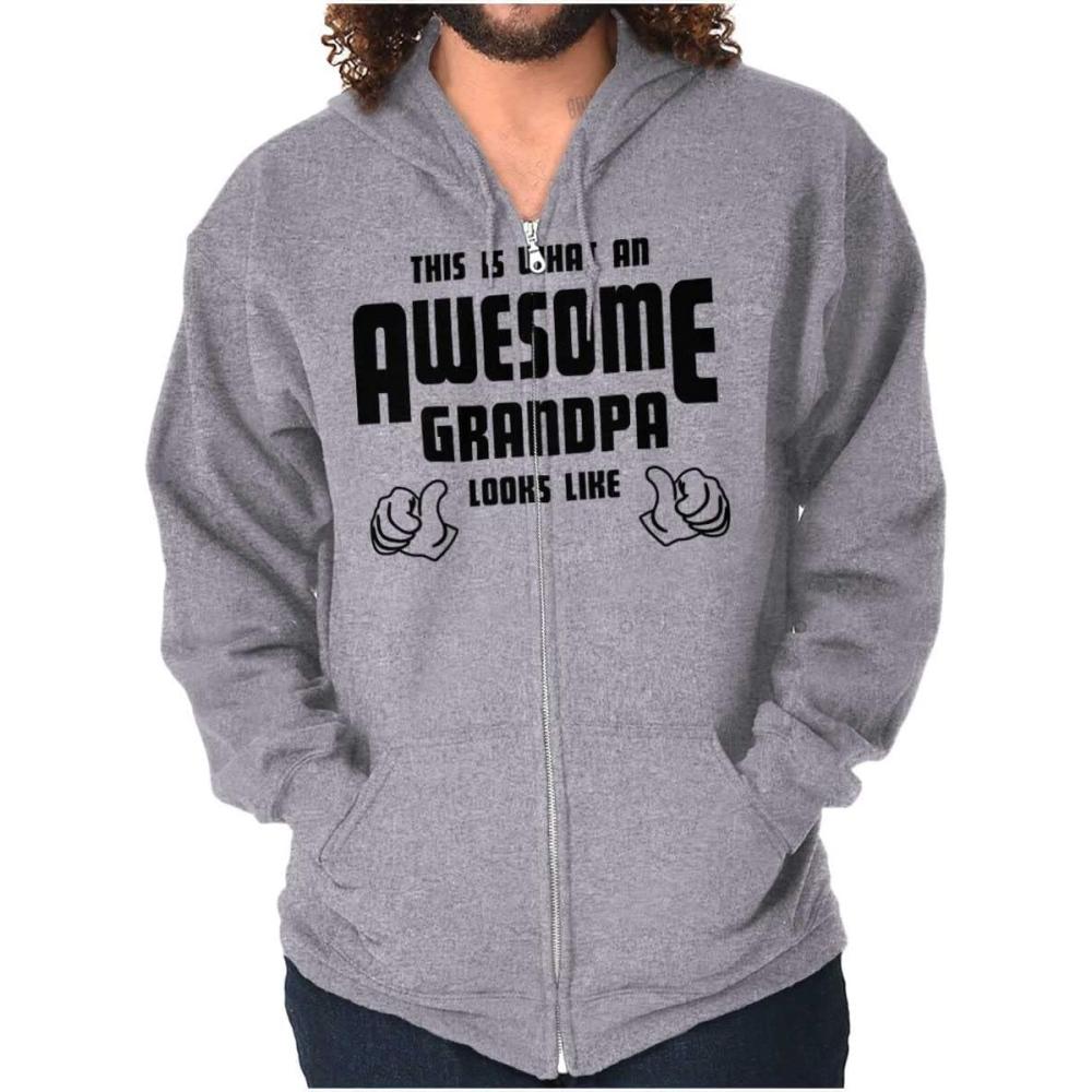 imageWhat An Awesome Grandpa Looks Like Zip Hoodie Sweatshirt MenSport Grey