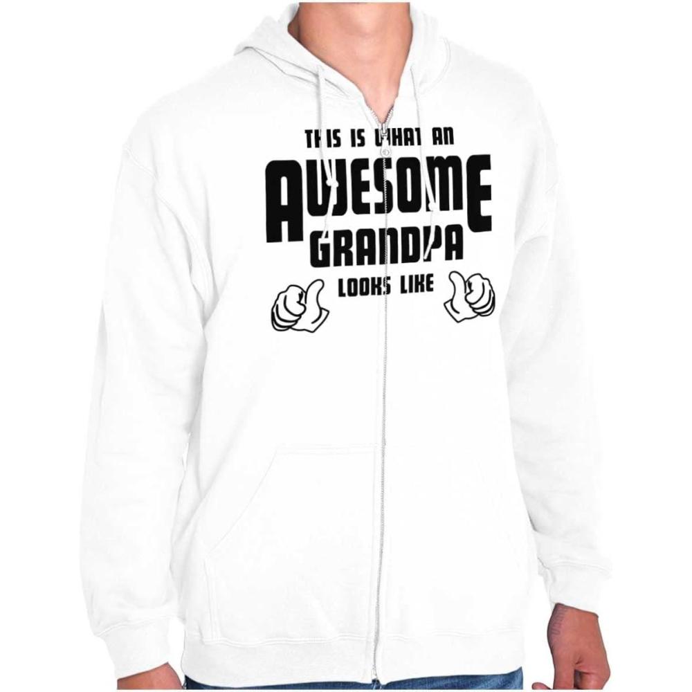 imageWhat An Awesome Grandpa Looks Like Zip Hoodie Sweatshirt MenWhite
