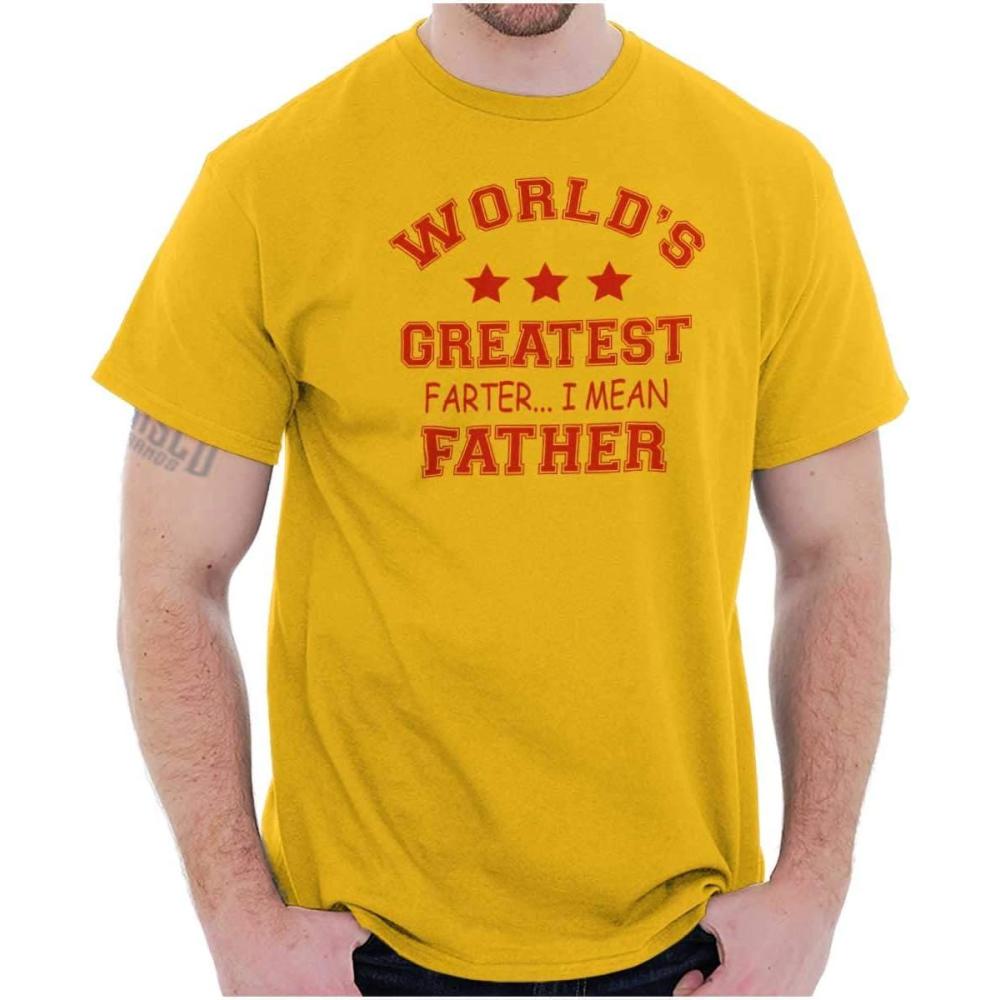 imageWorlds Greatest Farter Father Funny Mens Graphic T Shirt TeesGold