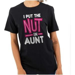 Aunt Cute Funny Cool Crazy Auntie Womens Graphic T Shirt Tees(Black)