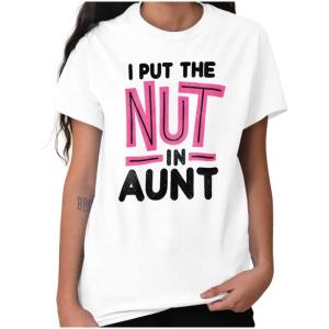 Aunt Cute Funny Cool Crazy Auntie Womens Graphic T Shirt Tees(White)
