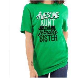 Best Awesome Crazy Sister Cute Funny Womens Graphic T Shirt Tees(Irish Green)