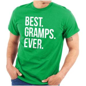 Best Gramps Ever Grandpa Grandfather Mens Graphic T Shirt Tees(Irish Green)