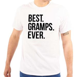 Best Gramps Ever Grandpa Grandfather Mens Graphic T Shirt Tees(White)