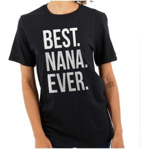 Best Nana Ever Grandmother Grandma Womens Graphic T Shirt Tees(Black)