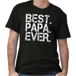 Best Papa Ever Worlds Greatest Father Mens Graphic T Shirt Tees(Black)