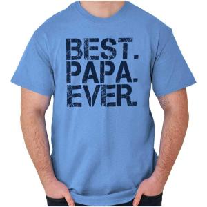 Best Papa Ever Worlds Greatest Father Mens Graphic T Shirt Tees(Carolina Blue)