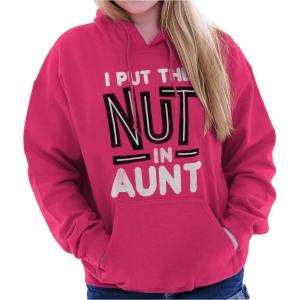 Brisco Brands Aunt Cute Funny Cool Crazy Auntie Hoodie Sweatshirt Women(Heliconia)