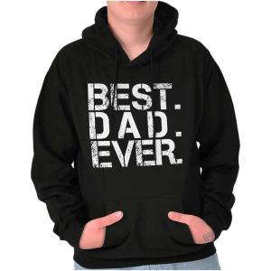 Brisco Brands Best Dad Ever Cool Hoodie Hooded Sweatshirt Men(Black)