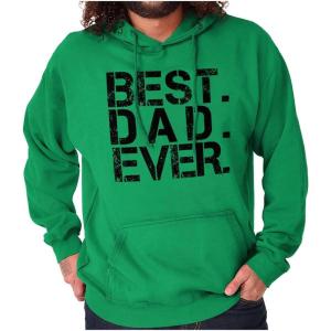 Brisco Brands Best Dad Ever Cool Hoodie Hooded Sweatshirt Men(Irish Green)