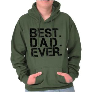 Brisco Brands Best Dad Ever Cool Hoodie Hooded Sweatshirt Men(Military Green)