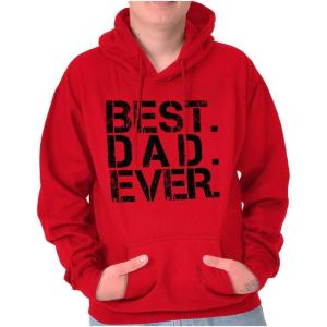 Brisco Brands Best Dad Ever Cool Hoodie Hooded Sweatshirt Men(Red)