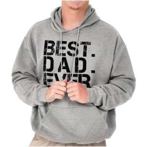 Brisco Brands Best Dad Ever Cool Hoodie Hooded Sweatshirt Men(Sport Grey)