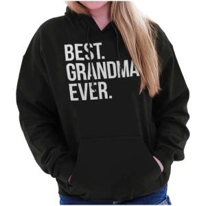Brisco Brands Best Grandma Ever Nanna Gigi Nan Cute Hoodie Sweatshirt Women(Black)