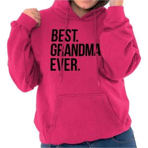 Brisco Brands Best Grandma Ever Nanna Gigi Nan Cute Hoodie Sweatshirt Women(Heliconia)