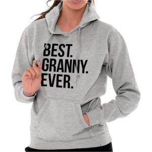Brisco Brands Best Granny Ever Grandma Grams Mother Hoodie Sweatshirt Women(Sport Grey)