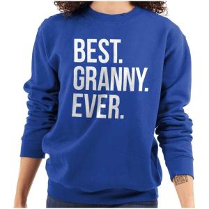 Brisco Brands Best Granny Ever Grandma Grams Mother Women Crewneck Sweatshirt(Royal)
