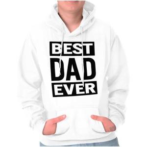 Brisco Brands Cool Best Dad Ever Father’s Day Hoodie Hooded Sweatshirt Men(White)