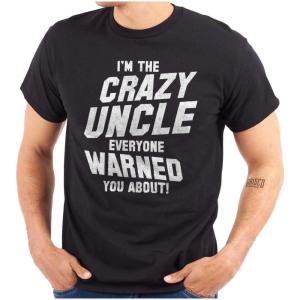 Brisco Brands Crazy Uncle Everyone Warned About Mens Graphic T Shirt Tees(Black)