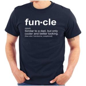 Brisco Brands Funcle Fun Uncle Definition Cool Mens Graphic T Shirt Tees(Navy)