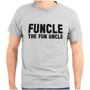 Brisco Brands Funcle The Fun Uncle Graphic T Shirt Men or Women(Sport Grey)