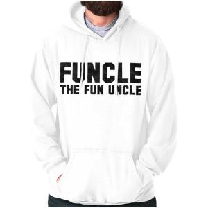Brisco Brands Funcle the Fun Uncle Hoodie Hooded Sweatshirt Men(White)