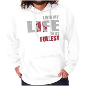 Brisco Brands Living Life Its Fullest Basketball Hoodie Hooded Sweatshirt Men(White)