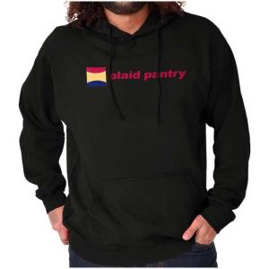Brisco Brands Plaid Pantry Store Minimalist Logo Hoodie Sweatshirt Women Men(Black)