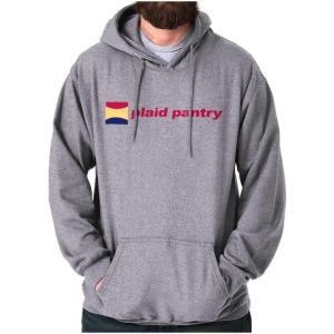 Brisco Brands Plaid Pantry Store Minimalist Logo Hoodie Sweatshirt Women Men(Sport Grey)